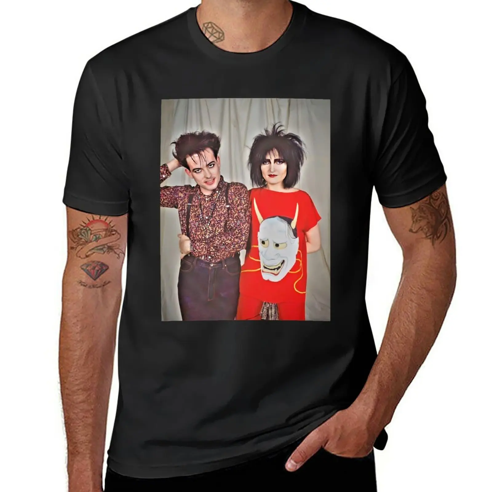 Photograp Art Robert Smith E Siouxsie Siux T-Shirt Moda Coreana Funnys T-Shirt Oversize Da Uomo