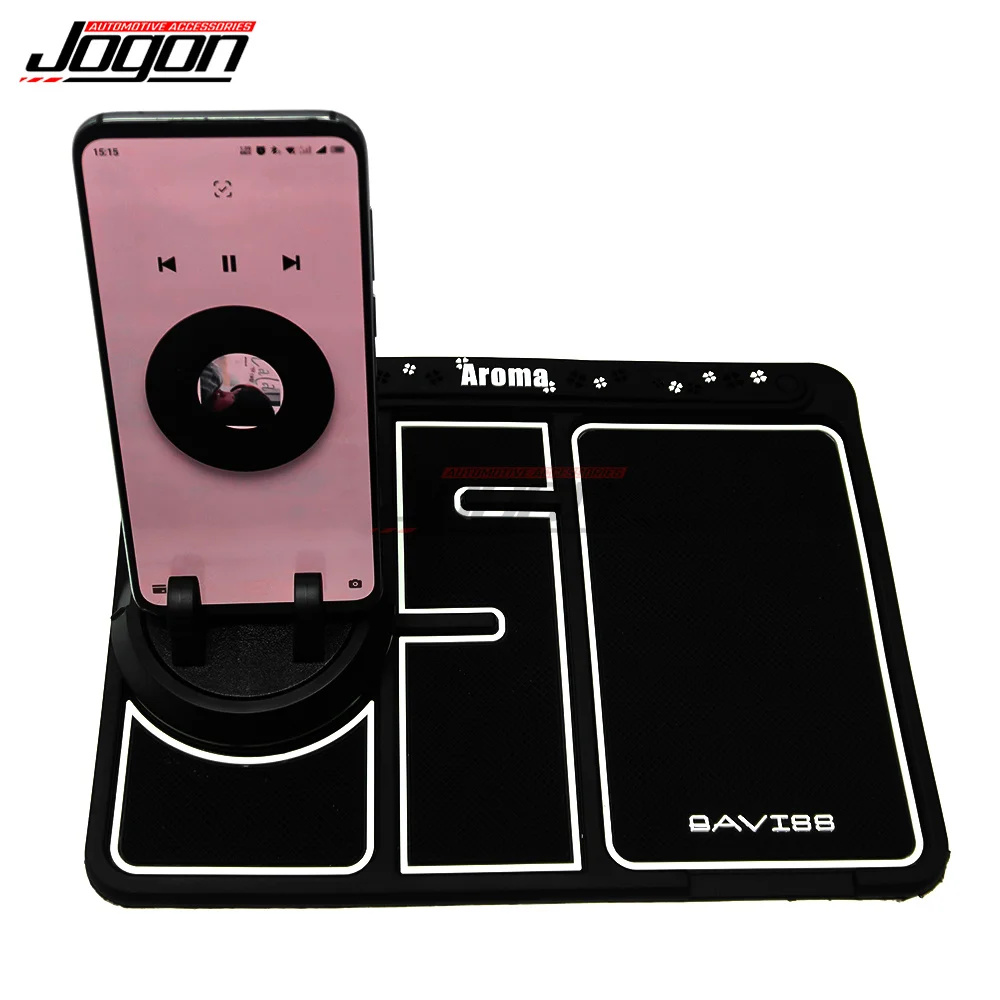 Non-slip Phone Pad for 4-in-1 Car, 2023 New Cool Glow in the Dark Car  Dashboard Phone Mat with Temporary Car Parking Card Number Plate and