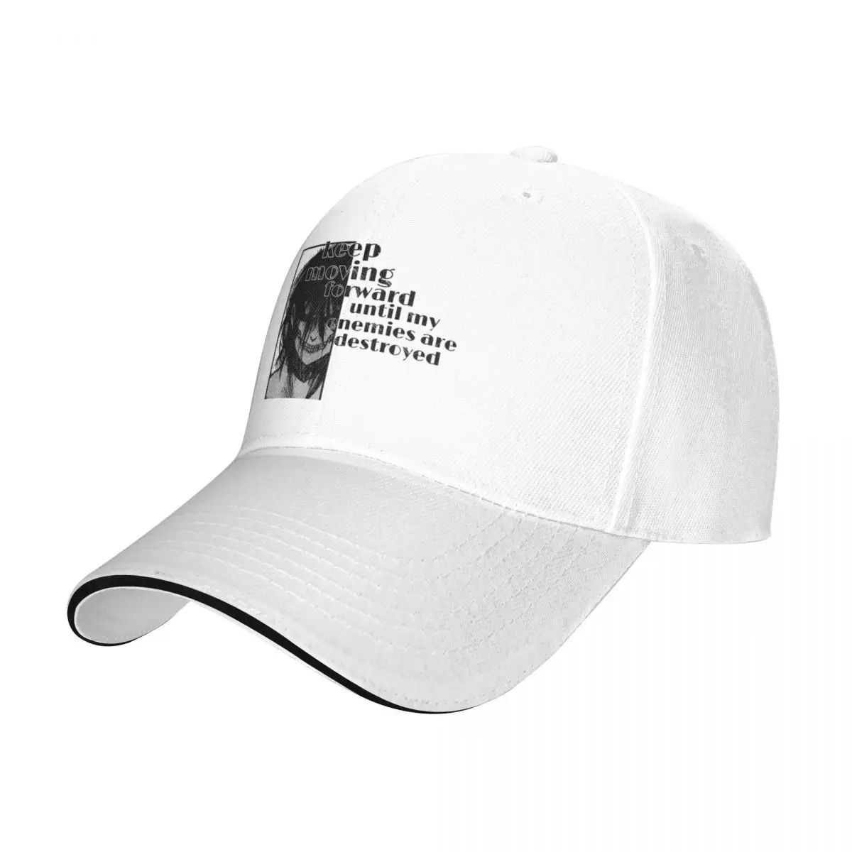 

Keep moving forward until my enemies are destroyed Baseball Cap Vintage Anime Mens Women's