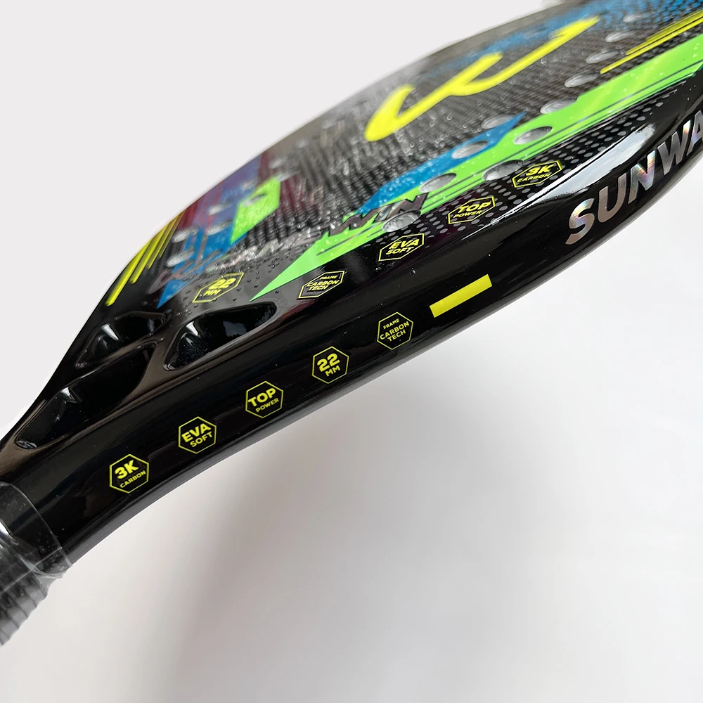 Professional 3K Carbon Fiber Beach Tennis Racket Men Women High Quality Rough Surface Racquet with Bag Cover