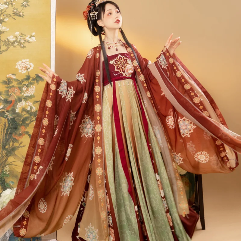 

Традиционное женское платье Hanfu с вышивкой Queen Hanfu, женское платье, красивая одежда династии танцев