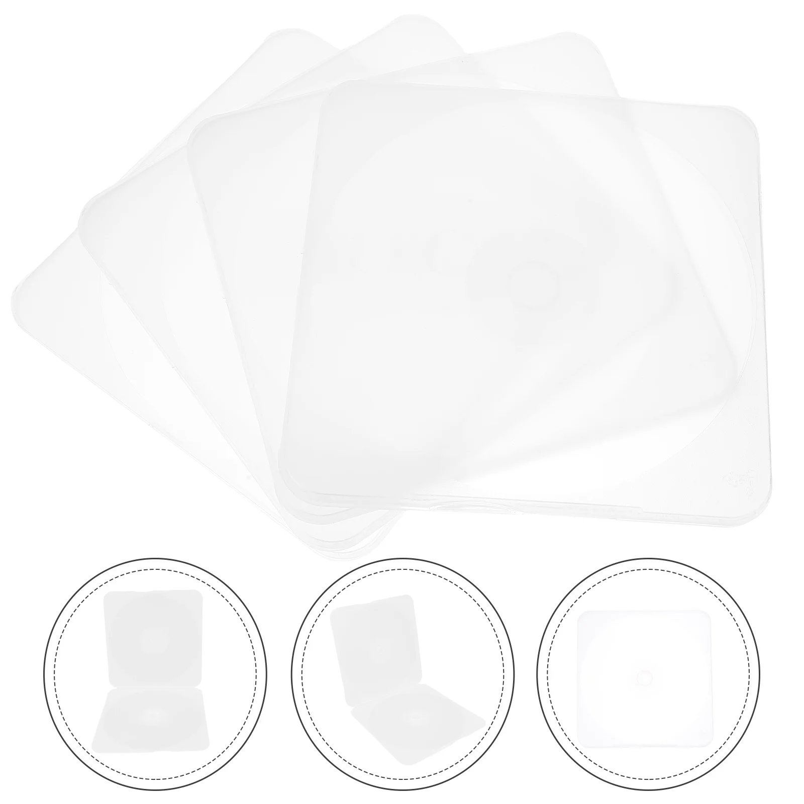 

4pcs Plastic CD Case Transparent DVD Storage Case CD Holder CD Storage Holder
