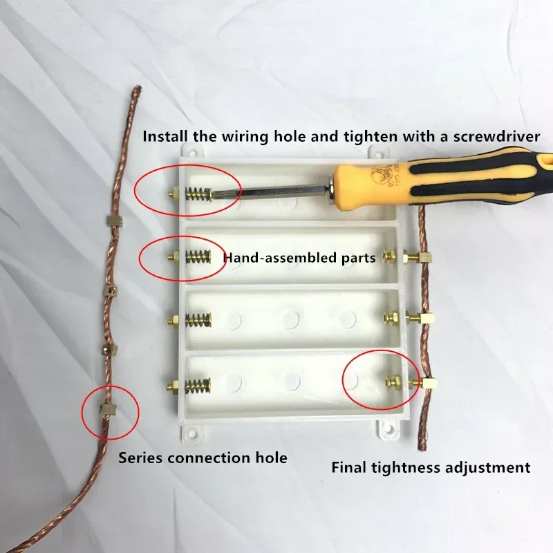 DIY 32700 Weld-free Battery Box/Battery Case//Holder Pure Copper 22A High Curren