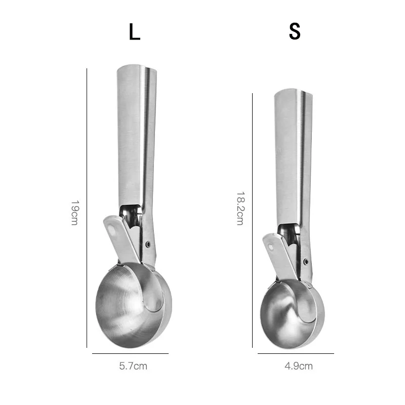 Stainless Steel Ice Cream Scoops, Ice Cream Digger, Non-Stick Fruit Ball Maker, Watermelon Spoon Tool