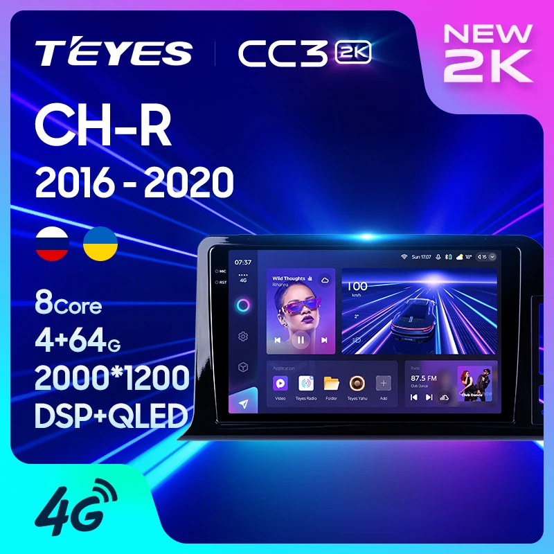 TEYES CC3 2K สำหรับ Toyota C HR CHR 2016 2020รถวิทยุ Carplay เครื่อง