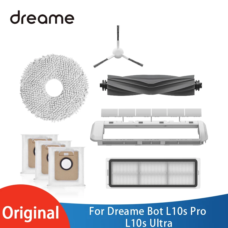 Dreame Bot L10s Pro Ultra Robot Vacuum Cleaner Original Accessories Parts,  Main Brush/Side Brush/Cover/Filter/Detergent/Rag