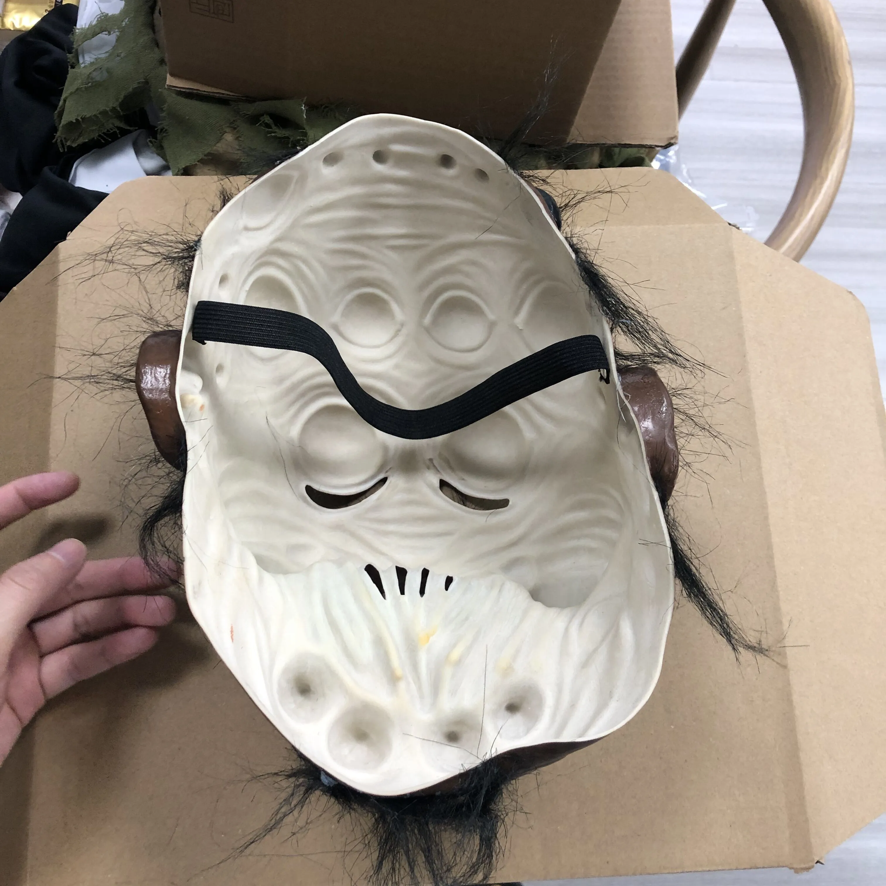Gruselige Spinnen maske Cosplay Tiers pinnen große Augen Zahn offener Mund Horror Latex Helm Halloween Karneval Party Kostüm Requisiten – Detail 3