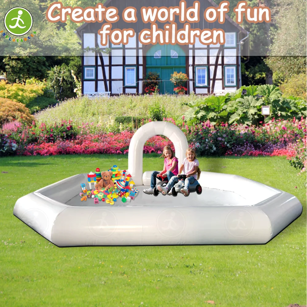 16ft White PVC Amusement Park Inflatable Bumper Car Race Inflatable Raceway Tube for Kids Bumper Cars, Customizable
