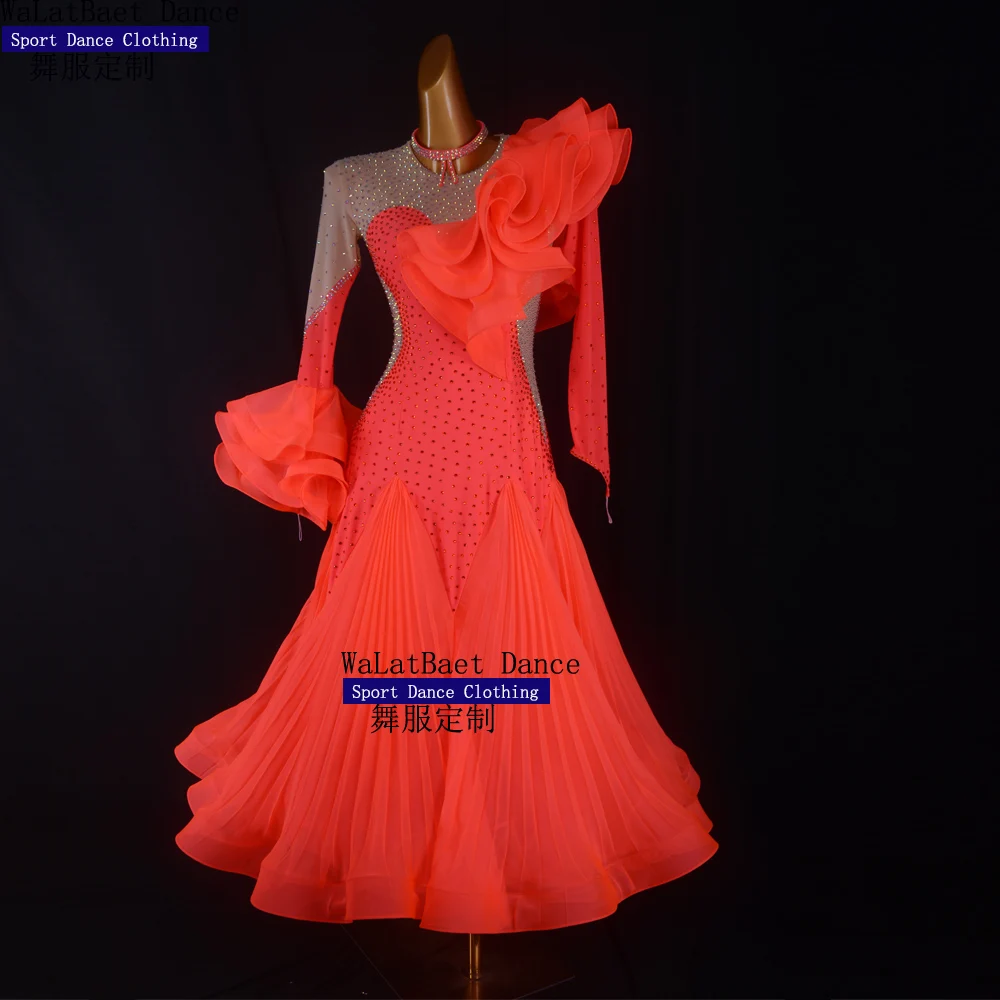 

Индивидуальный цвет и размер, стандартное сценическое бальное платье для выступлений, профессиональный костюм для международного бального танца