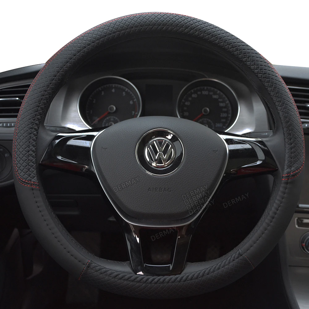 Car Accessories Interior Steering Wheel Cover Carbon Fiber Hand Stitch  Universal For BMW GOLF PEUGEOT TESLA Funda Volante Coche - AliExpress