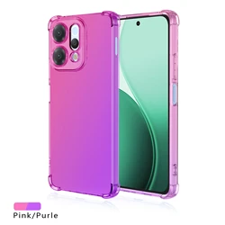 Shockproof Gradient TPU Clear Protective Phone Case Cover for OPPO Reno14 (Pink Purple)