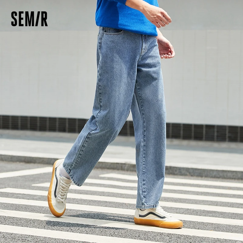 

Джинсы Semir мужские свободные прямые, тонкие брюки, уличная мода, повседневные штаны в американском стиле, весна-осень
