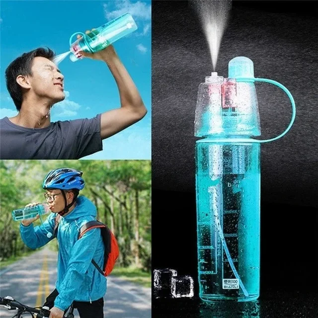600ml New Creative Spray Water Bottle Portable Atomizing Bottles Outdoor Sports Gym Drinking Drinkware Bottles Water Gourds 600ml New Creative Spray Water Bottle Portable Atomizing Bottles Outdoor Sports Gym Drinking Drinkware Bottles Water Gourds