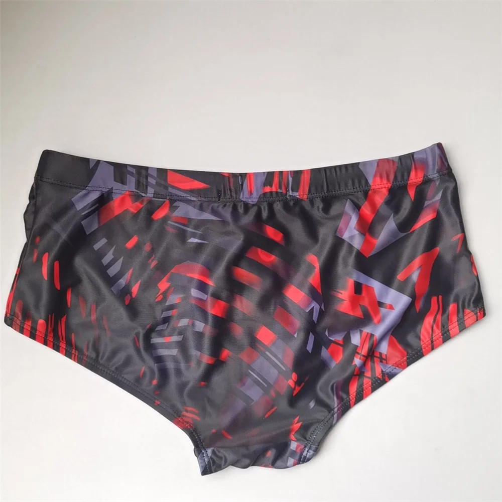 Men Swimwear Brazilian Traditional Cut Swimsuits Swim Bikini Surf Boxer Briefs Board Shorts Trunks Black and Red Sunga - 5