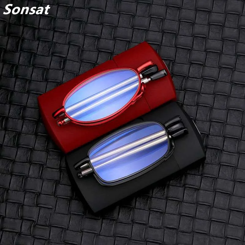 Portable Anti Blue Light Blodking Folding Reading Glasses Women Men