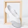 USHINE Yoga Gym Flat Slippers White Pink White Black Canvas Ballet Dance Shoes For Girls Children Women Teacher Ballerina 5