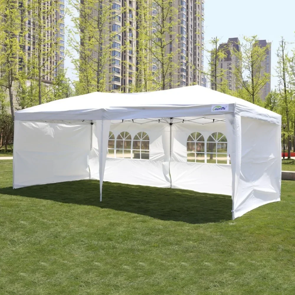 

Выдвижная палатка с боковыми стенками для развлечений на открытом воздухе, белые легкие тяжелые большие палатки-беседки для патио, беседка, навес