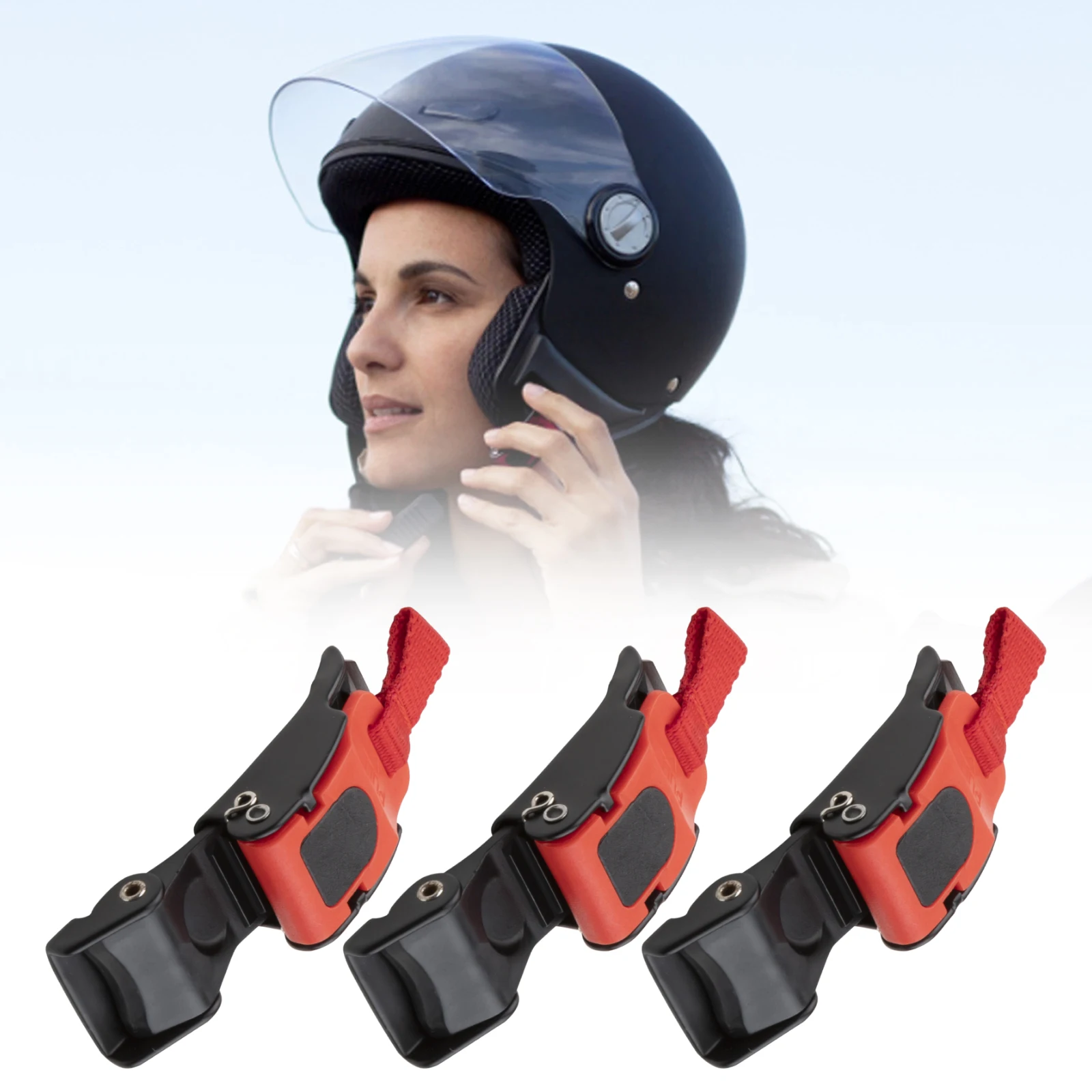

3PCS For Motorcycle Replacement Helmet Quick Release Clip Chin Strap Pull Buckle