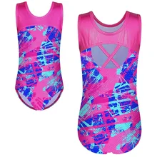  BAOHULU Snowflake Print Gymnastics Leotard for Girls Sleeveless Ballet Dancewear Ballerina Practice Outfit Performance Clothes 