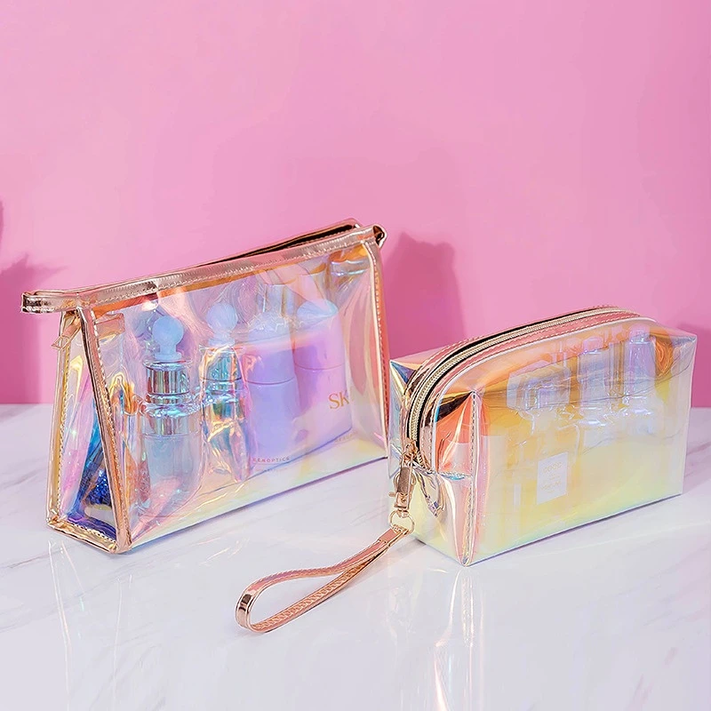 

Fashion PVC Transparent Women Make Up Case Laser Beauty Organizer Pouch Mini Jelly Bag For Ladies Cosmetic Bag