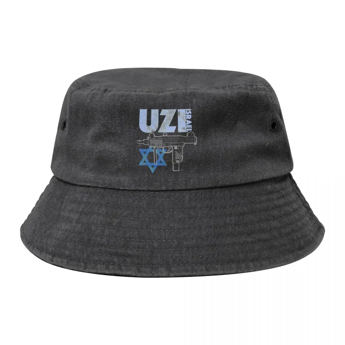 

UZI Racerback Cowboy Denim Fisherman Hat With Printing