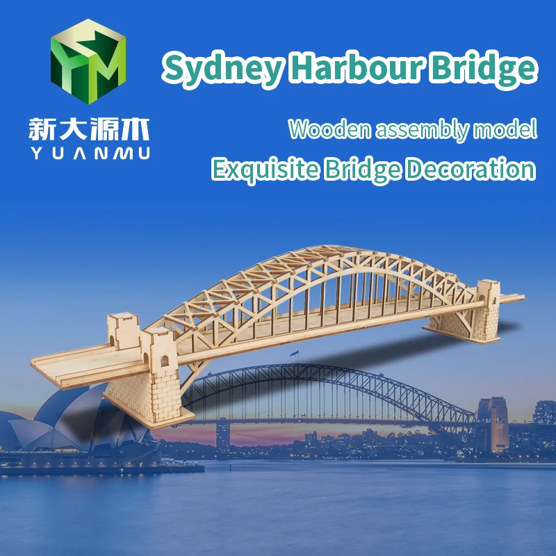 Diy Wooden Jigsaw Puzzle Manual Materials Sydney Harbour Bridge Australia Model Assembly Building Modern Bridge Decoration Kit