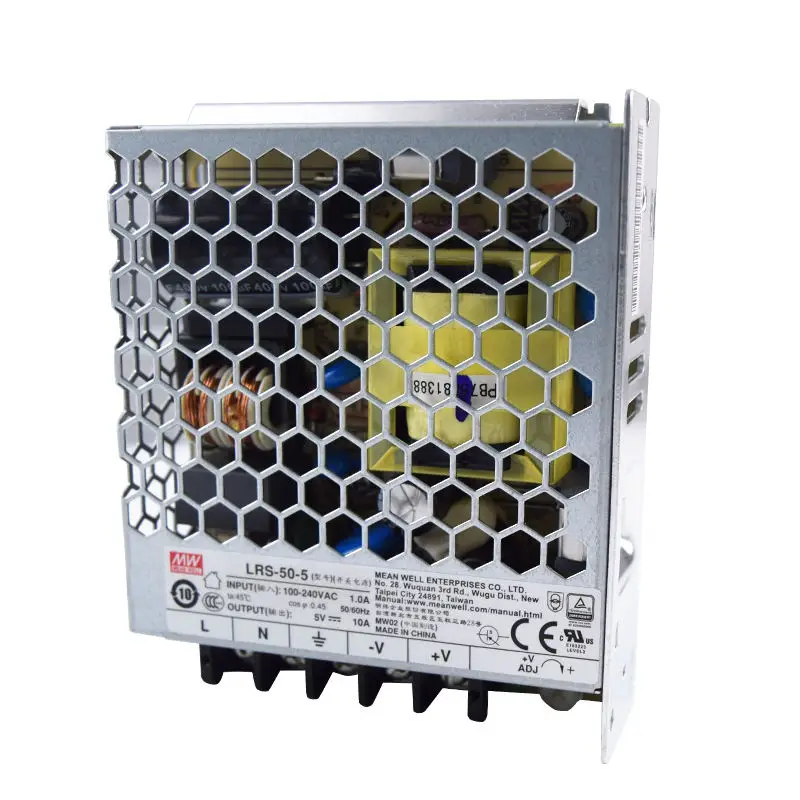 Meanwell LRS-50-5V 스위칭 전원 공급 장치, HMI용 단일 출력 스위칭 전원 공급 장치, 50W, 5V, 10A