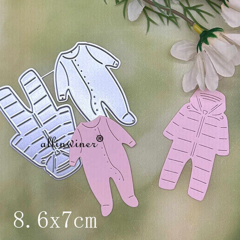 Stencil Metallici Per Taglio E Goffratura, Set Da 2 Pezzi, Tema Vestiti Bambino, Per Scrapbooking E Biglietti Fai Da Te