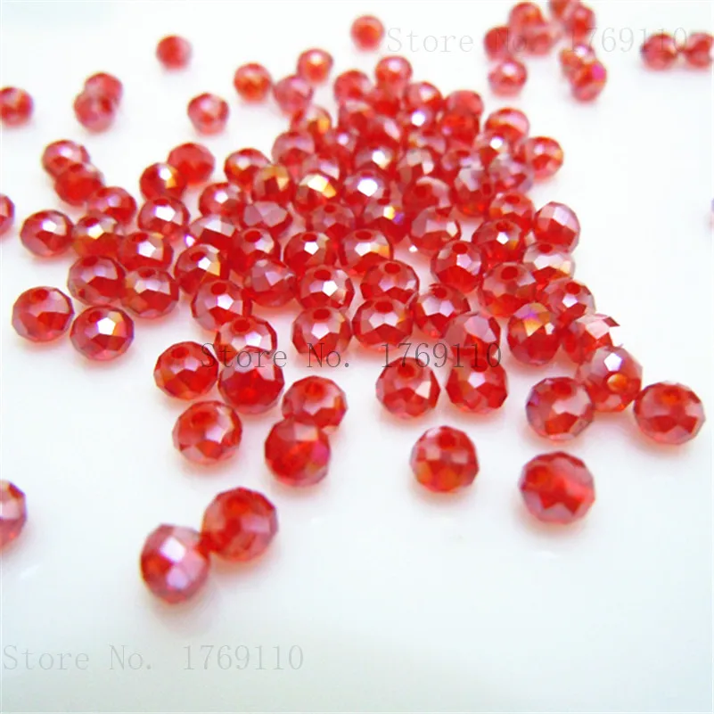 Olive Green Faceted Crystal Glass Rondelle Beads for Jewelry Making - 125pcs, 3x4mm