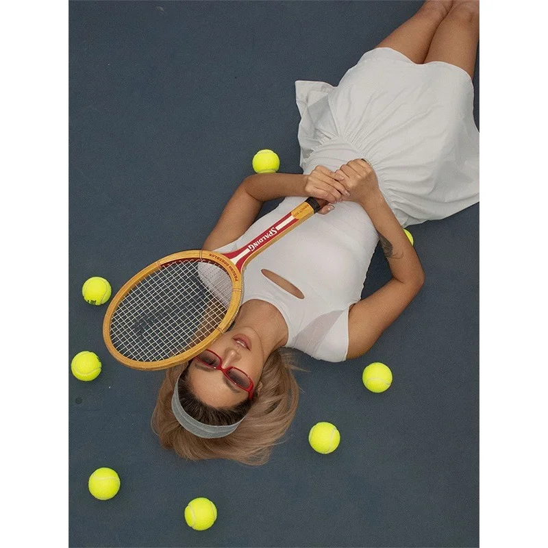 FUBEIKE Summer Dresses Tennis Dress Women's Golf Wear Sexy Backless Round Neck Waist Trimming Slim Fit Skirt Short Dresses