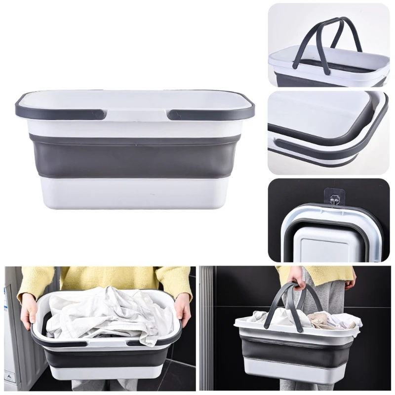 

Foldable Mop Bucket Portable and Space Saving Cleaning Solution Vegetable Fruit Household Cleaning Household Drop Shipping
