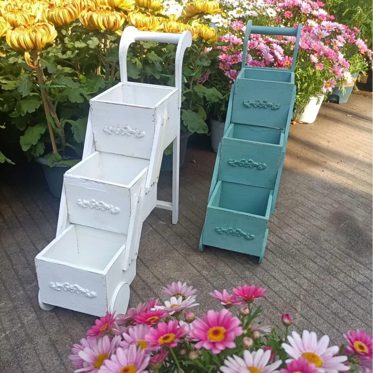 Solid Wood Plant Stand Cart - 3 Tier 3