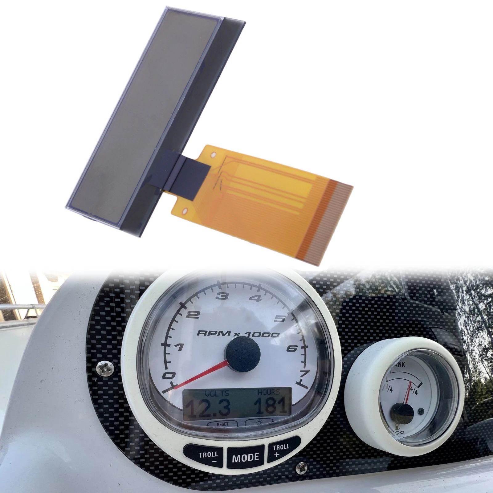 머큐리 Smartcraft SC1000 속도계 타코미터 다기능 게이지 1999-2018 8M0101099 용 대시 보드 LCD 디스플레이