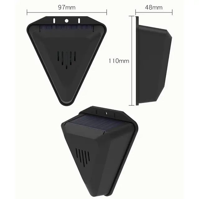 Napelemes Madárriapító Ultrahangos Hangjelző Rágcsálók Napelem Sziréna Biztonsági Riasztó Detektor Gazdaságokhoz Gyümölcsösök Mezői Kertek Tavak - Image 6