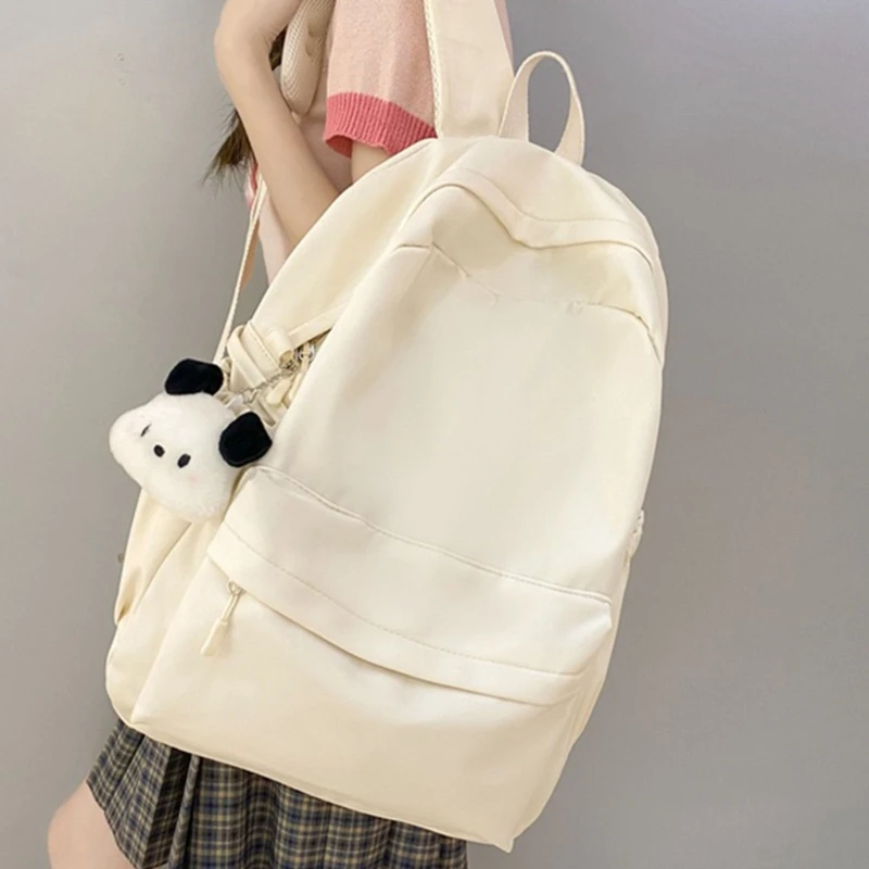 Fashion Nylon School Backpack Laptop Backpack Large Capacity School Bag Solid Bookbag Casual Rucksack for Girl Boy Youth