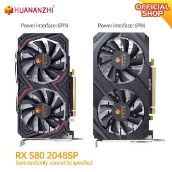 HUANANZHI RX 580 8G 2048SP 그래픽 카드, 256 비트 GDDR5 HDMI 호환 DP DVI GPU RX580 8G 비디오 카드