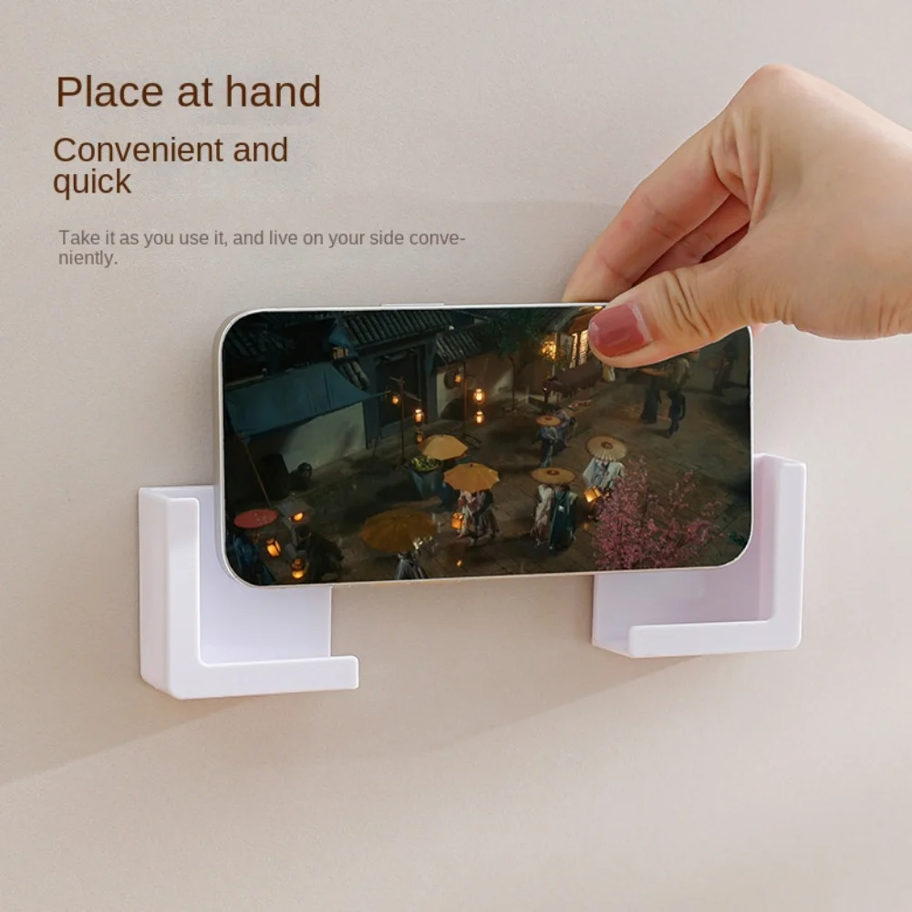 Self-adhesive Wall Mounted Mobile Phone Holder Split Type Tablet Computer Stand Multi-functional Charging Rack Durable Bracket 4