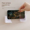 Self-adhesive Wall Mounted Mobile Phone Holder Split Type Tablet Computer Stand Multi-functional Charging Rack Durable Bracket 4