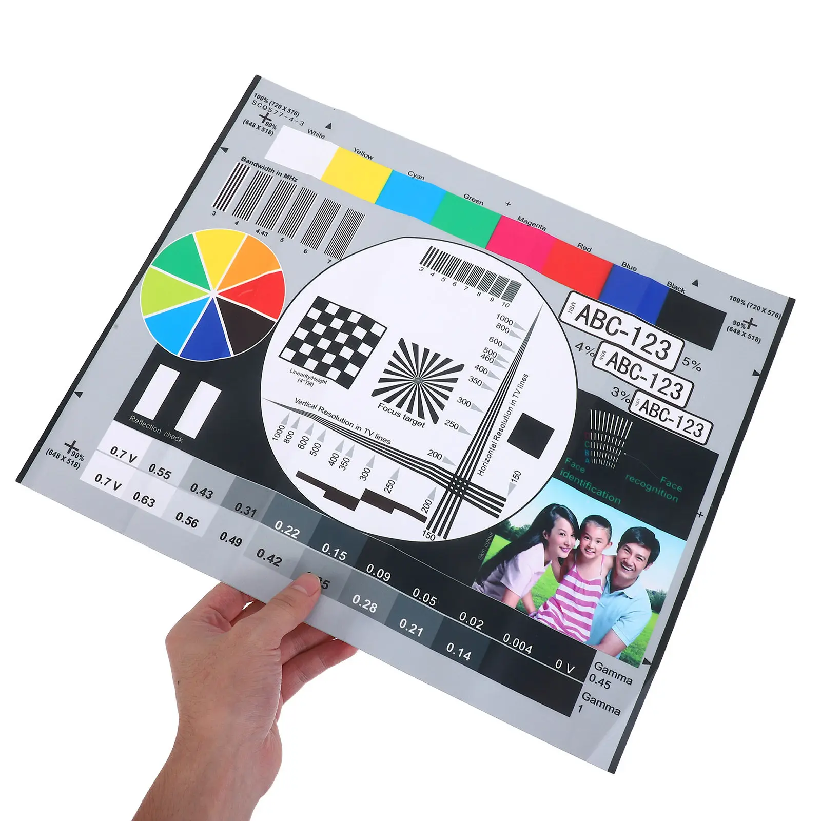 모니터용 색상 보정 컬러 휠 차트 카메라용 해상도 디스플레이 테스트 카드 스튜..