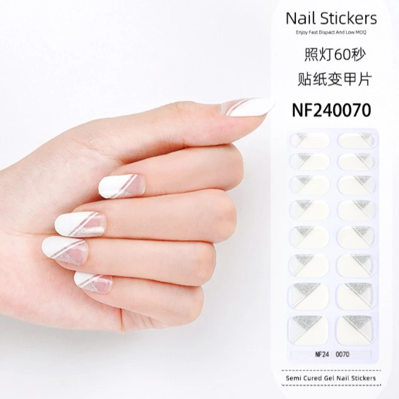Premium Semi-Cured Nail Wraps Set - Waterproof, Long-Lasting Gel Nail Stickers