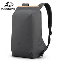Kingsons Anti-theft Men Backpack 180 Degree Open USB Charging Laptop Backpack 15.6 inch School Bags for Teenage Boys