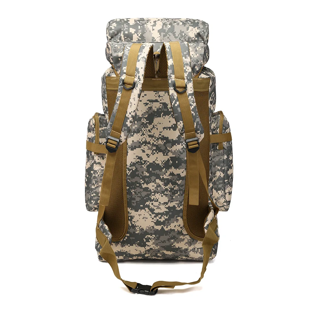 Outdoor Big Large Capacity 75L Thick Canvas Backpack for Mens Retro Fashion Travel Bag Hiking Mountaineering Bag Wear Resistant 3