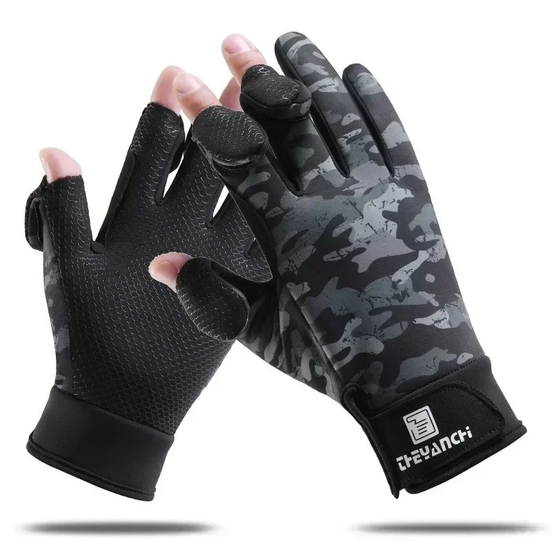 Fishing Gloves Flip Finger Touch Screen Anti-slip Waterproof Wear-resistant