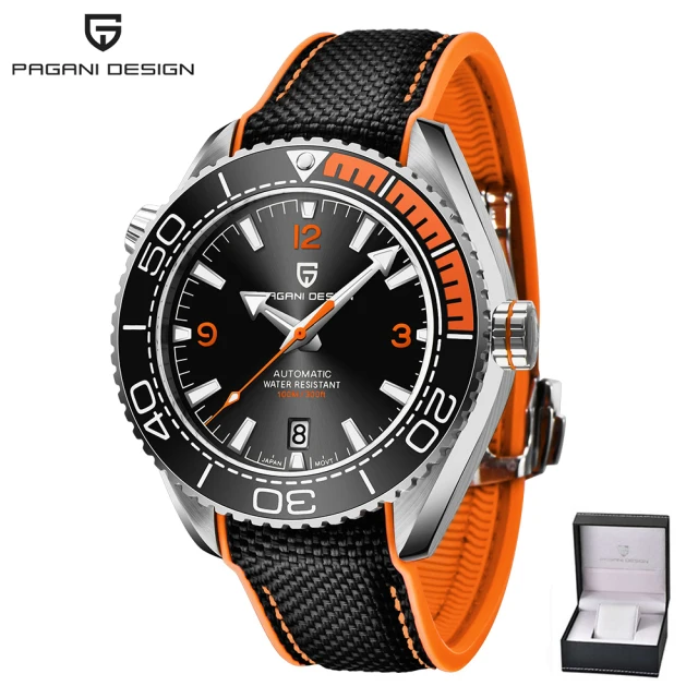 PAGANI DESIGN Classic Luxury Men's Automatic Watch Sapphire Glass Mechanical Wristwatch Stainless Steel 100M Waterproof Watches 