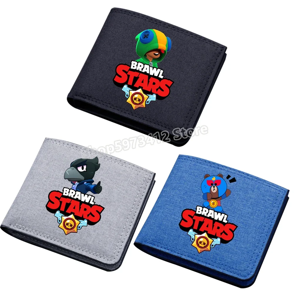 스타 레온 남녀공용 카드홀더 게임 피규어, 스파이크 프린트 캔버스 지갑, 어린이 짧은 지갑, 패션 생일 선물 