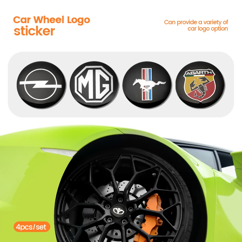 56mm Car Hub Center Cover Vehicle Refitting Badge Wheel Caps Sticker