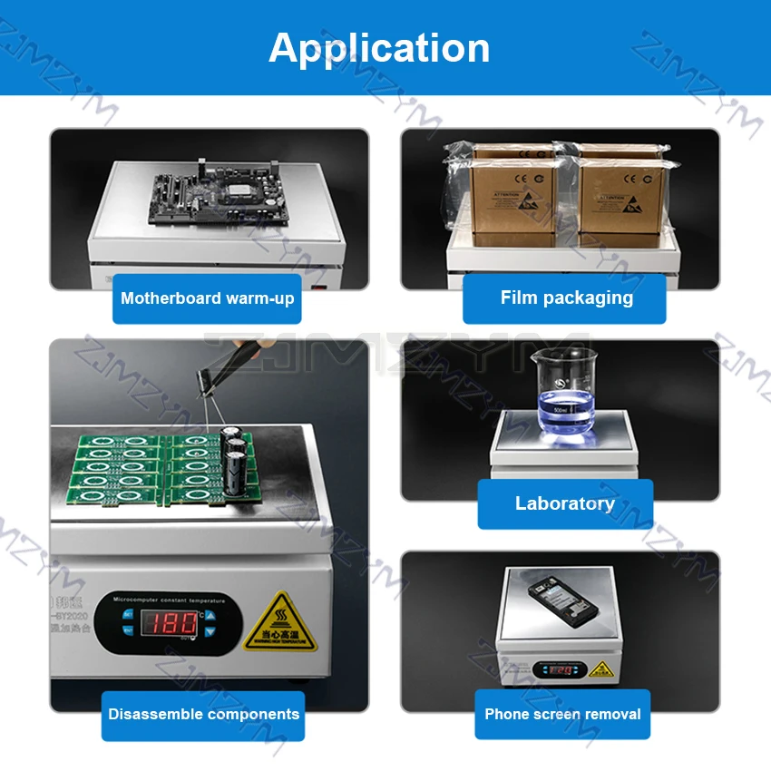 Mini Hot Plate 200*200mm Heating Station Digital Preheating Platform Electronic Hot Plate Maintenance Heating Station for PCB LCD Screen Repair