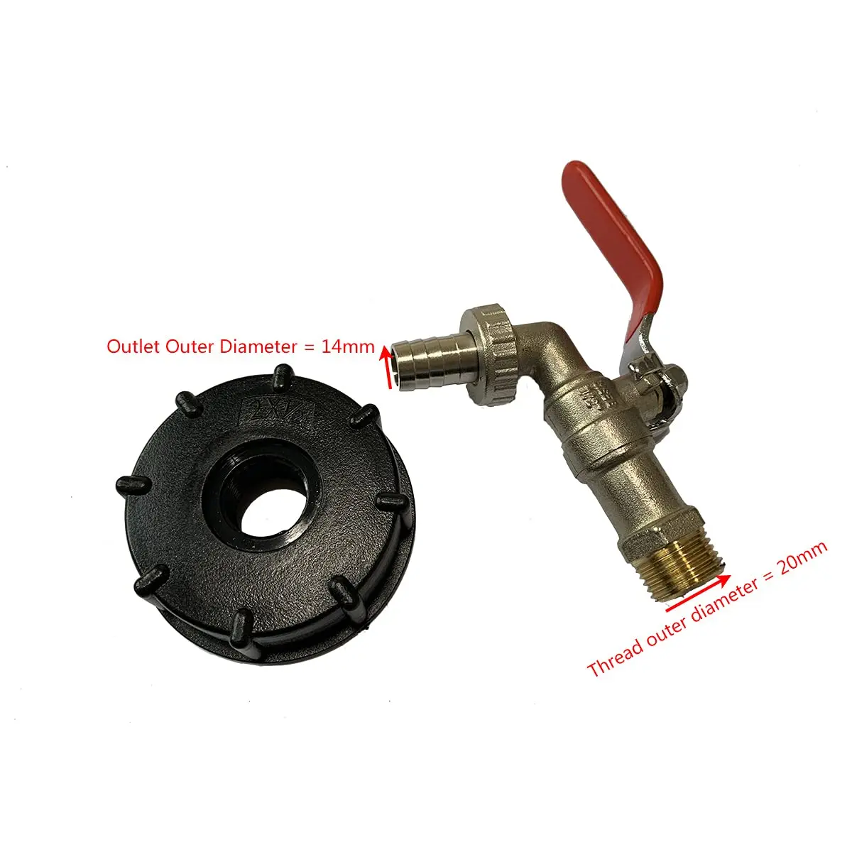 S60x6 Coarse Thread IBC Tank Tap Connecter X 1/2'' 3/4'' Water Coupling Adapter 1000L Garden Home Replacement Valve Fitting tank tap connector