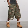 Destroy Camouflage Grinding Washed Cropped Pants Ripped Shorts Loose Wide-leg Shorts 1