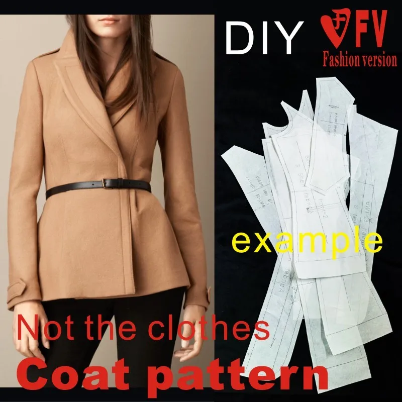 Clothing DIY Overcoat Sewing Pattern Coat Sewing Template Cutting drawing BFY-42
